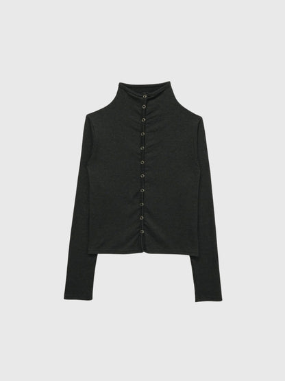 high neck fitted cardigan