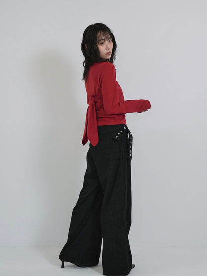 tie bustier cardigan