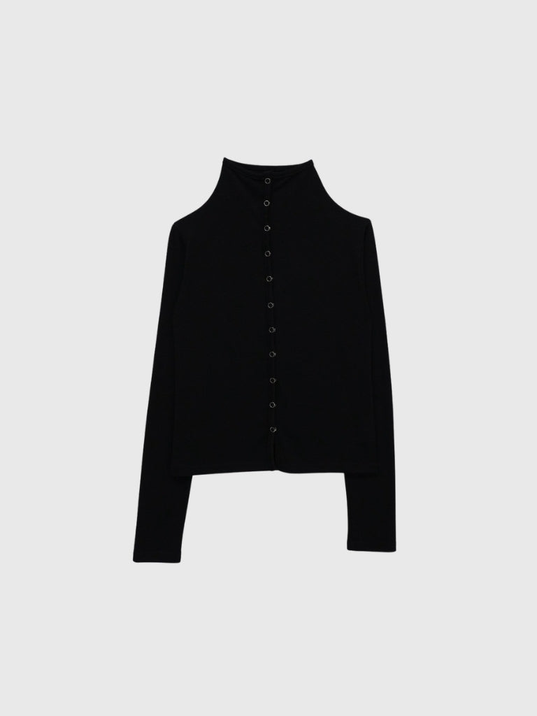 high neck fitted cardigan