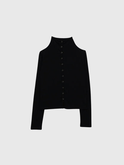 high neck fitted cardigan