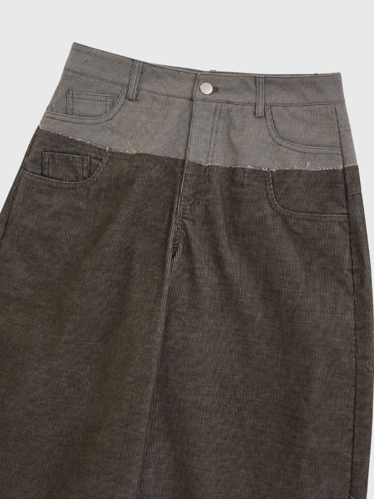 waist block corduroy pants
