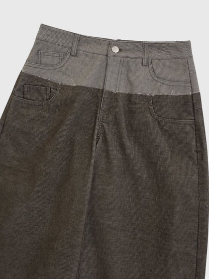 waist block corduroy pants