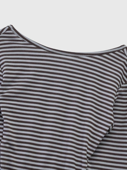 stripe waist wrap tops