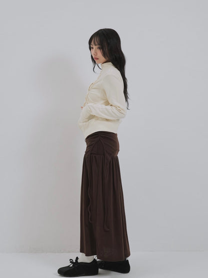 drape gathered long skirt