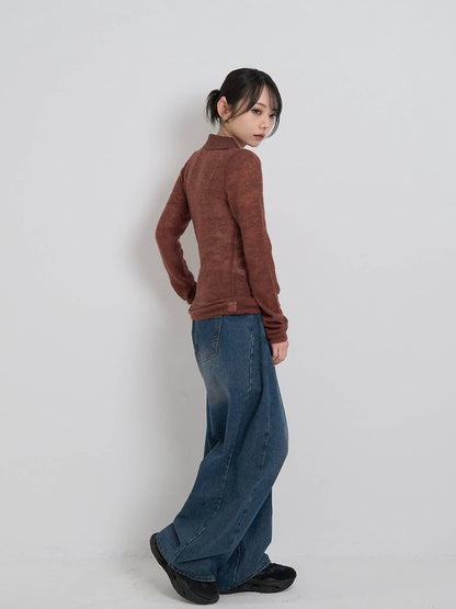 light sheer polo knit