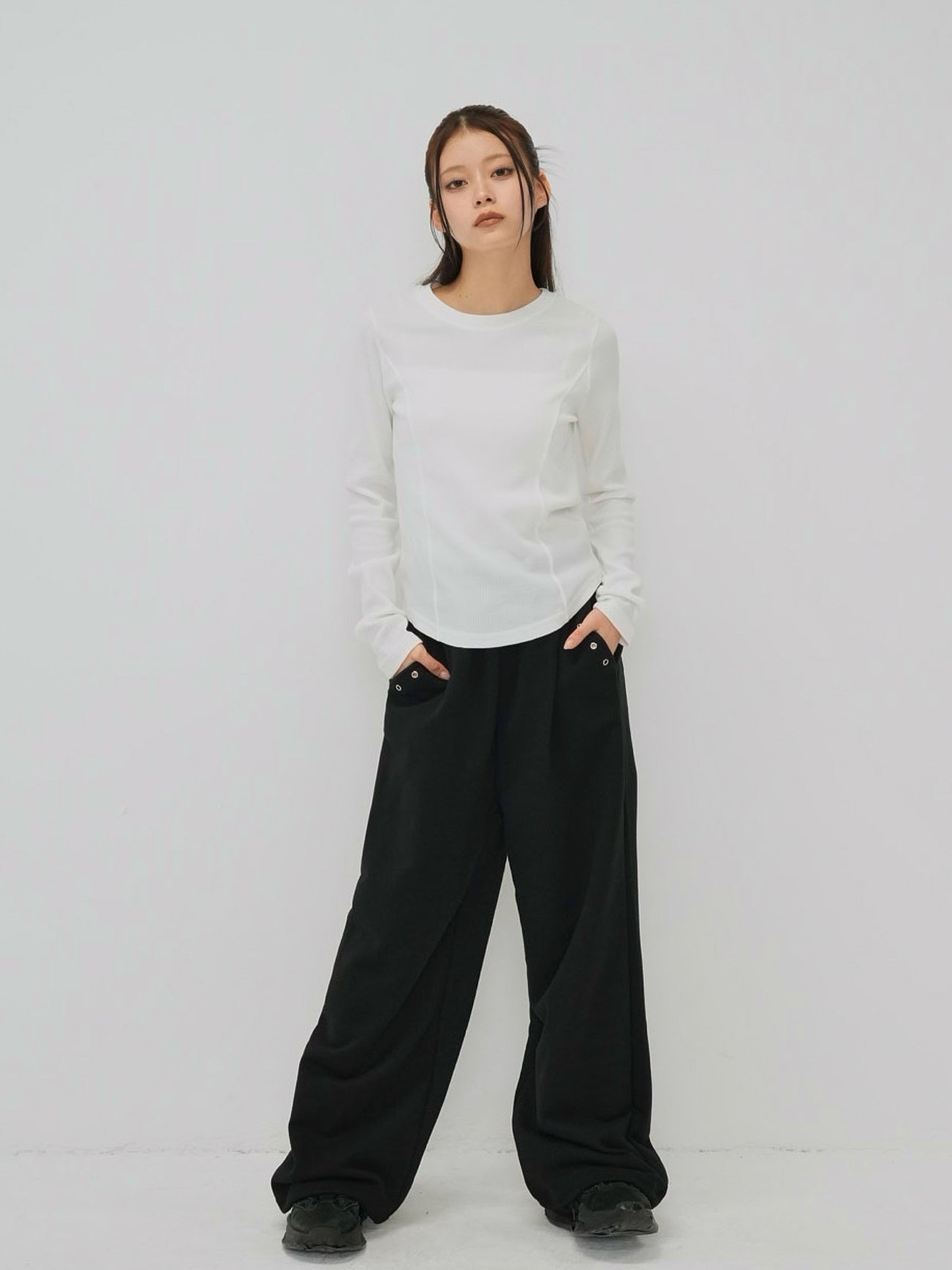 eyelet wide sweat pants