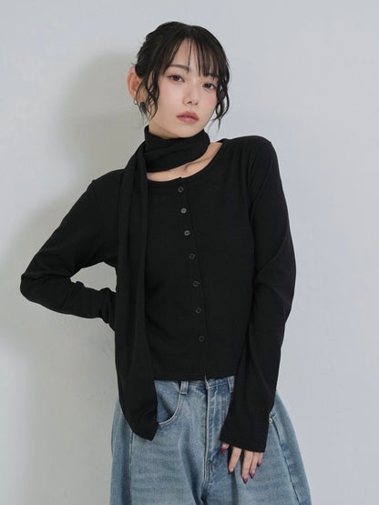 tie bustier cardigan