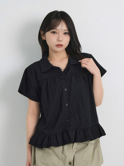gather frill blouse