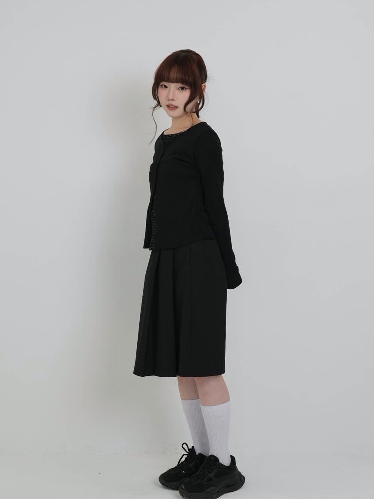 dot inner layered cardigan