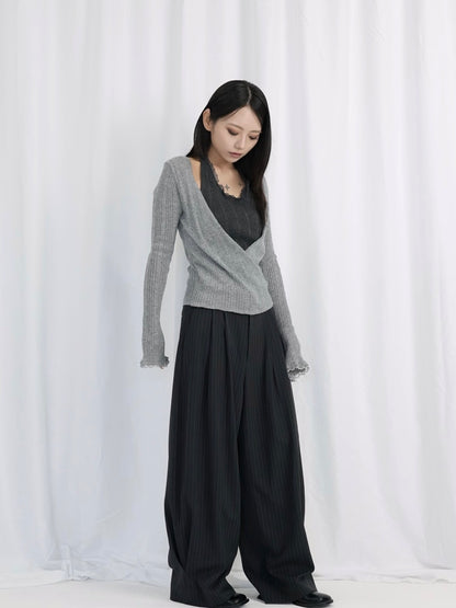 deep v neck cardigan