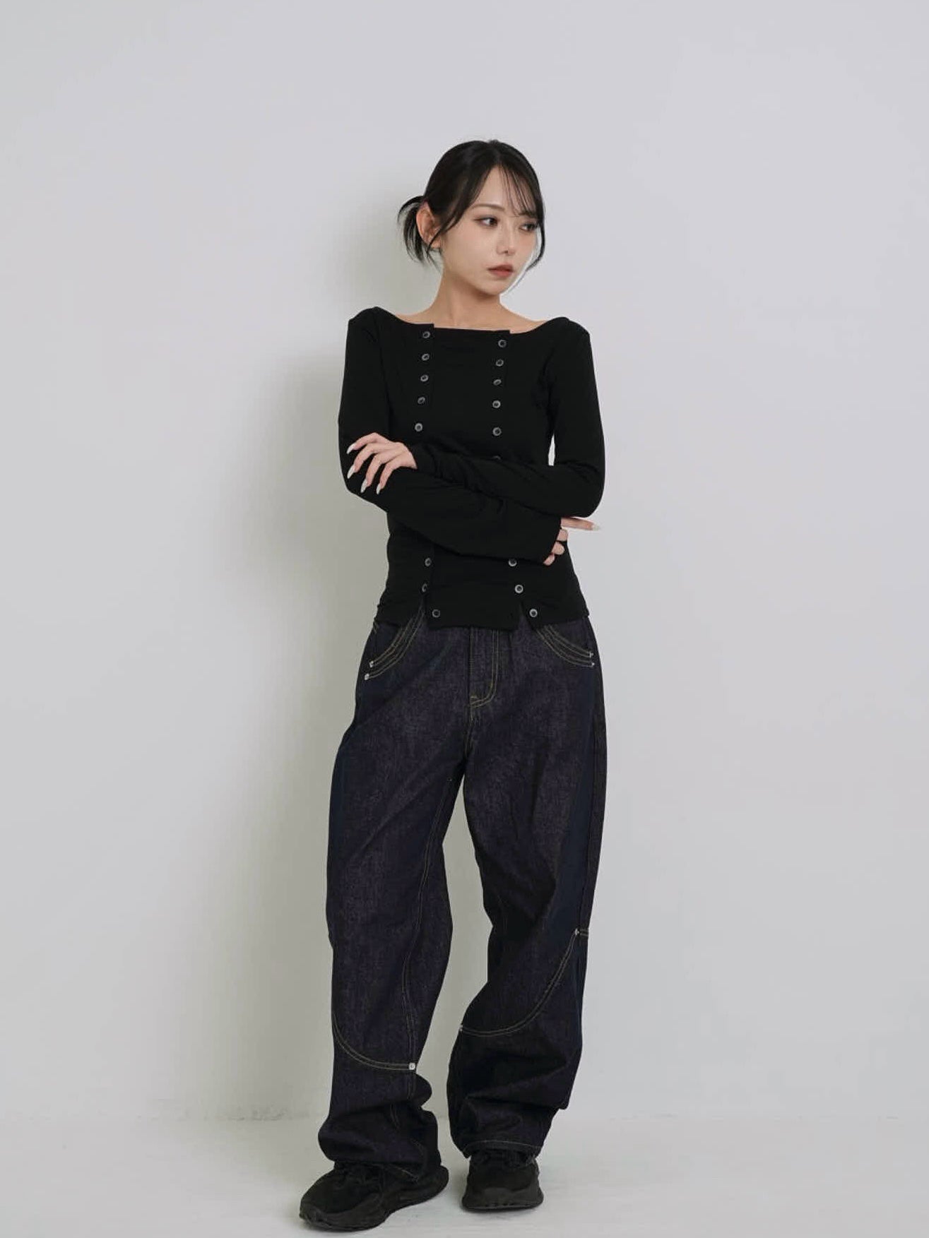 double row button tops