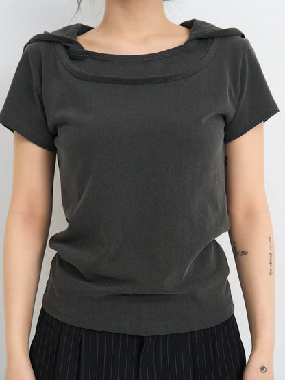 hooded tee tops
