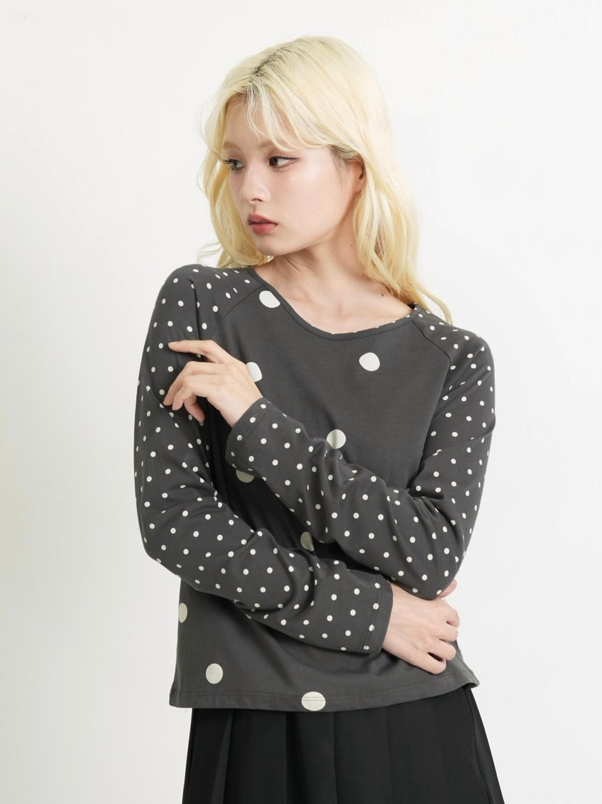 dot mix raglan tops