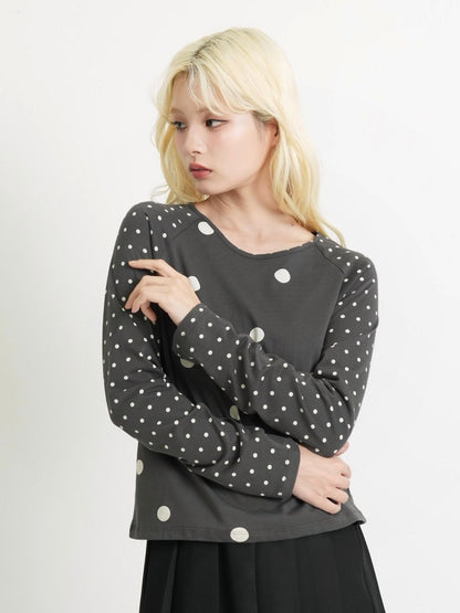 dot mix raglan tops