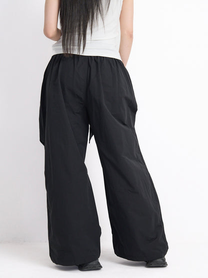 check loop wide pants