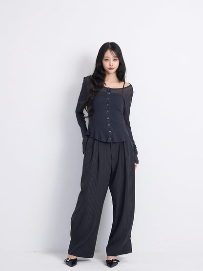 sheer button cardigan