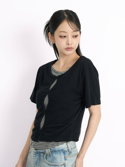 cut out stripe tops