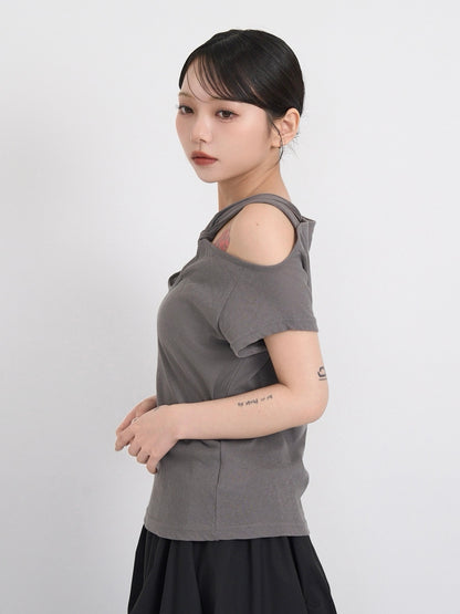 one shoulder cut tops