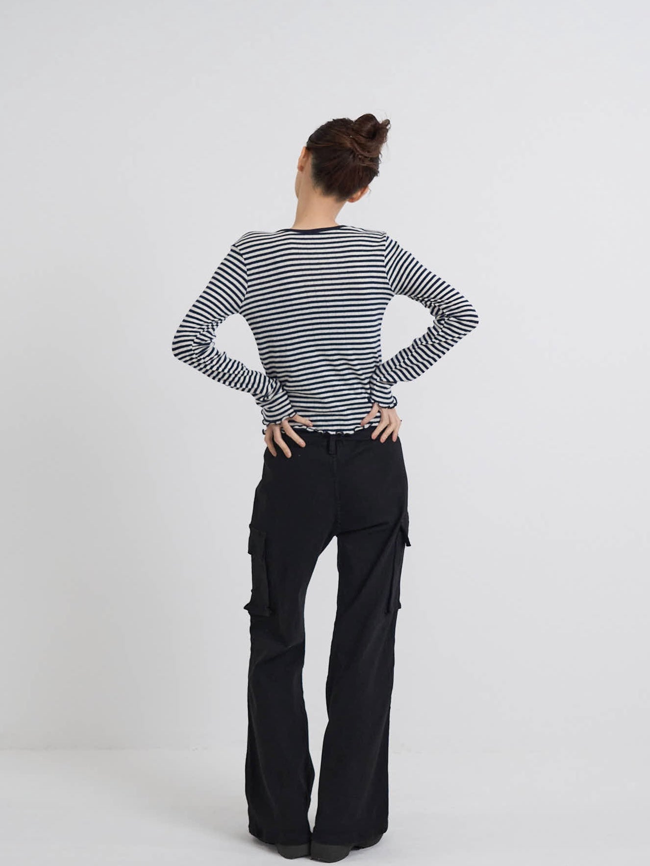belt stud bootcut pants
