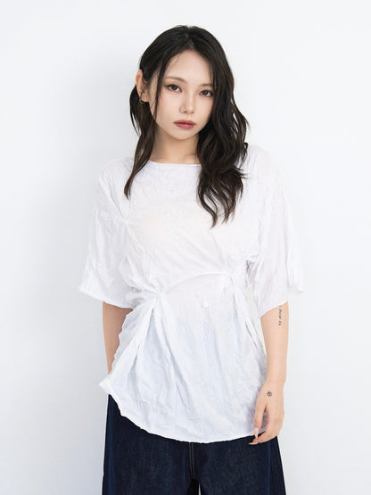 wrinkle adjustable button tops