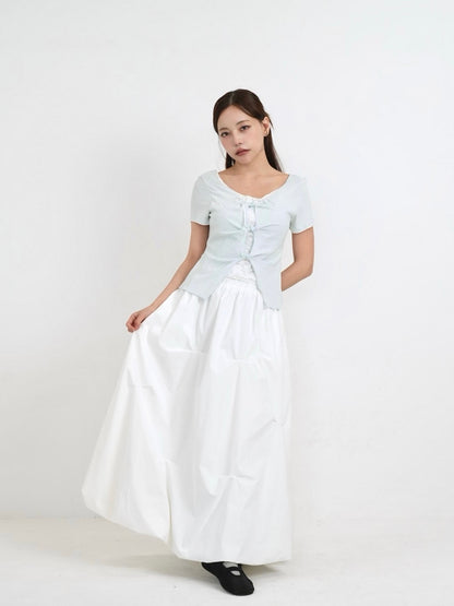 pintuck balloon skirt