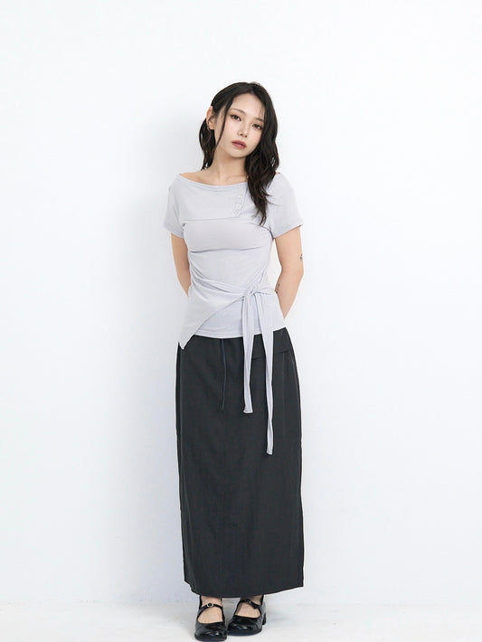 side tie snap tops