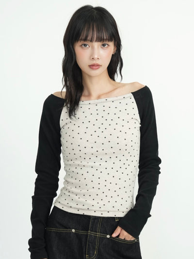 star dot raglan tops