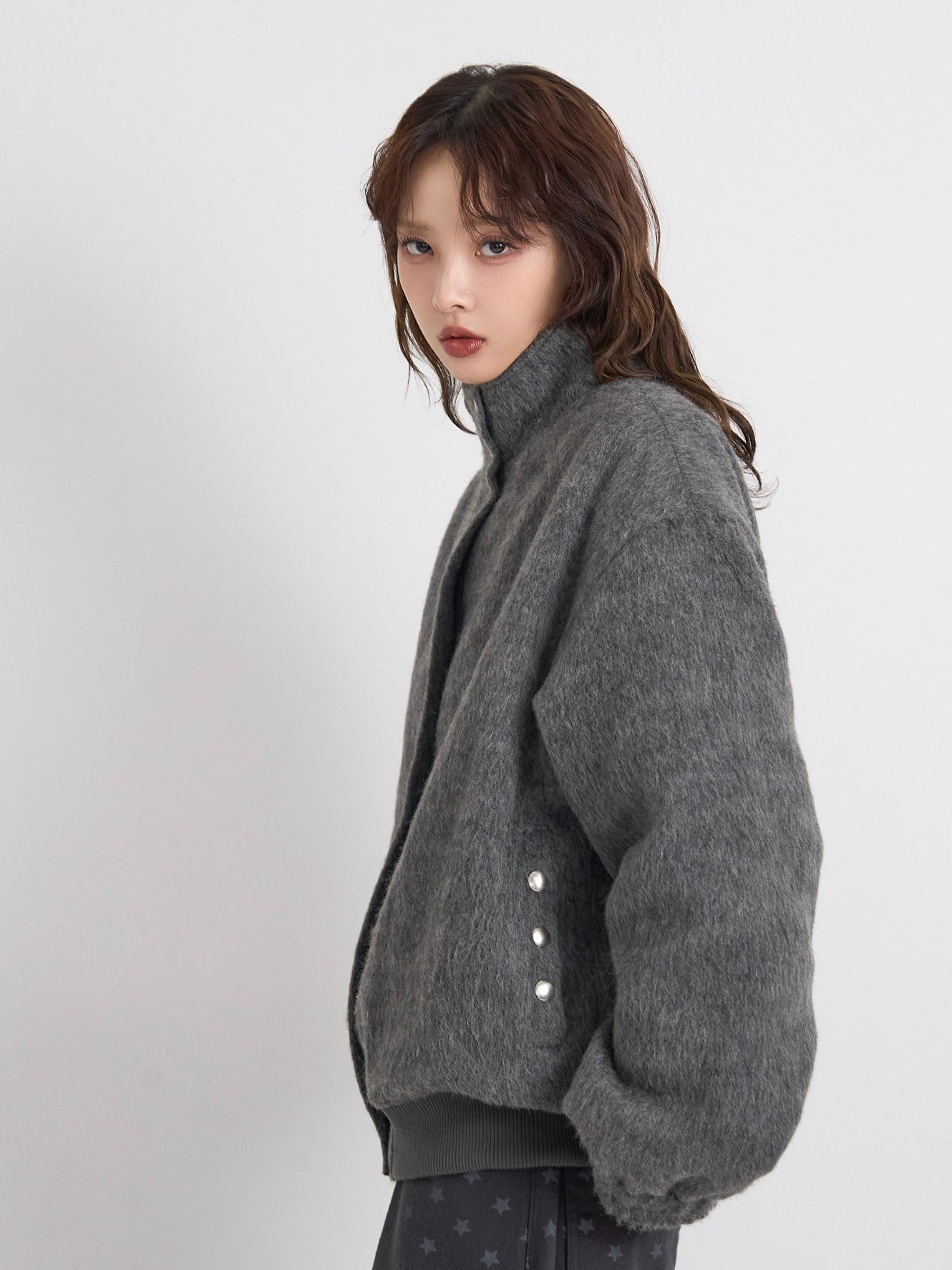mohair snap blouson