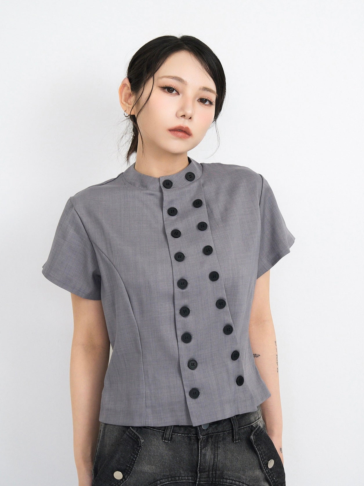 front double button tops