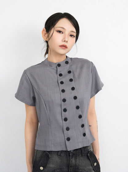 front double button tops