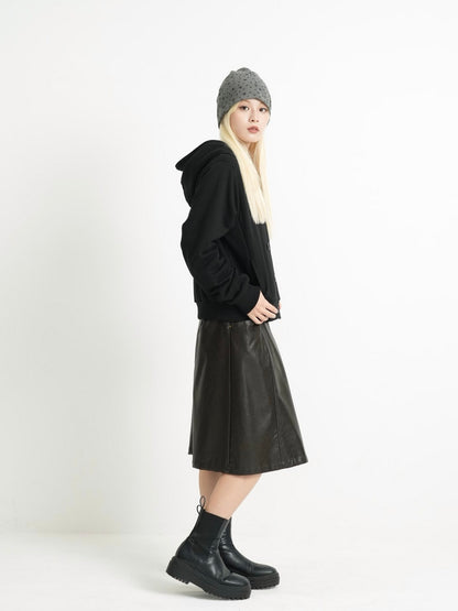 button front hooded jacket