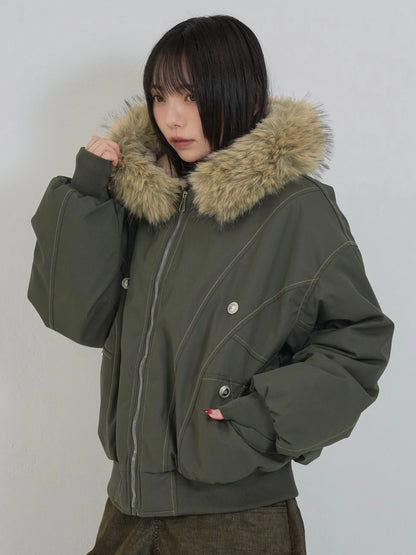 military fur hood jacket