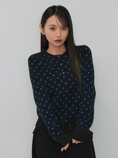 soft dot knit cardigan