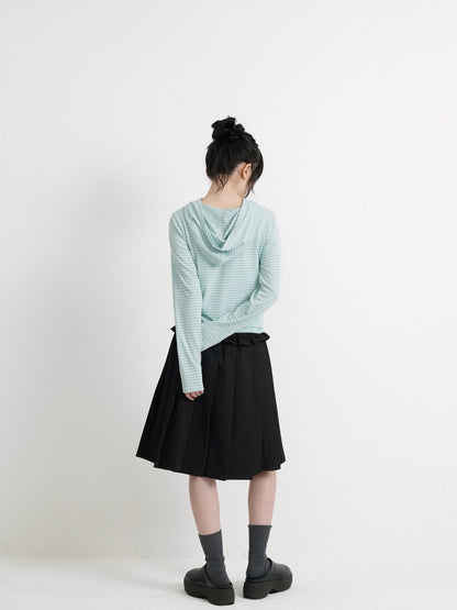 frill waist pleated skirt