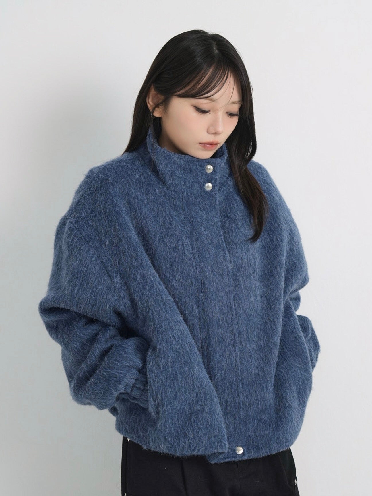 mohair snap blouson