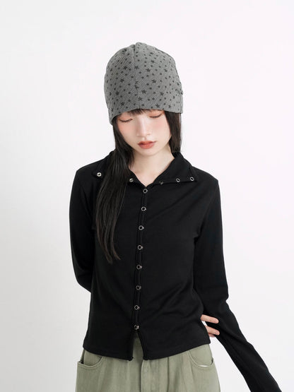high neck fitted cardigan
