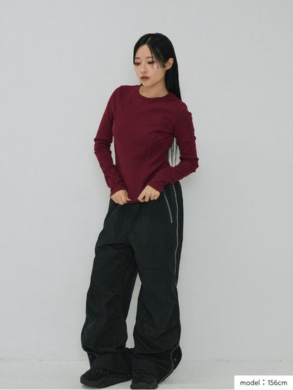 side zip eyelet pants