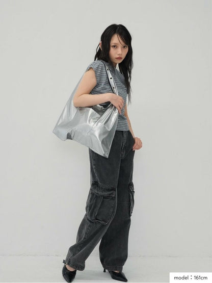 eyelet shoulder bag