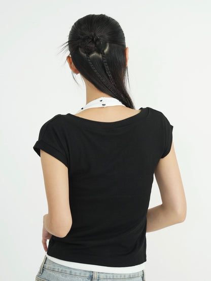 polka dot layered tops