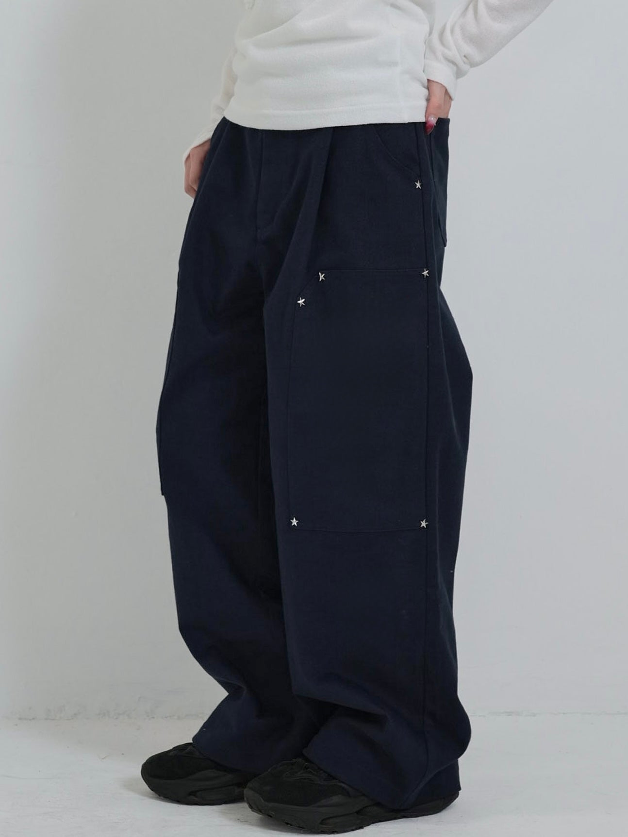 mini studs wide pants｜ミニスタッズワイドパンツ｜大人ガーリー