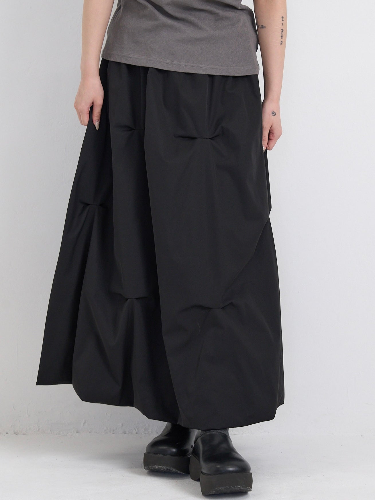 pintuck balloon skirt