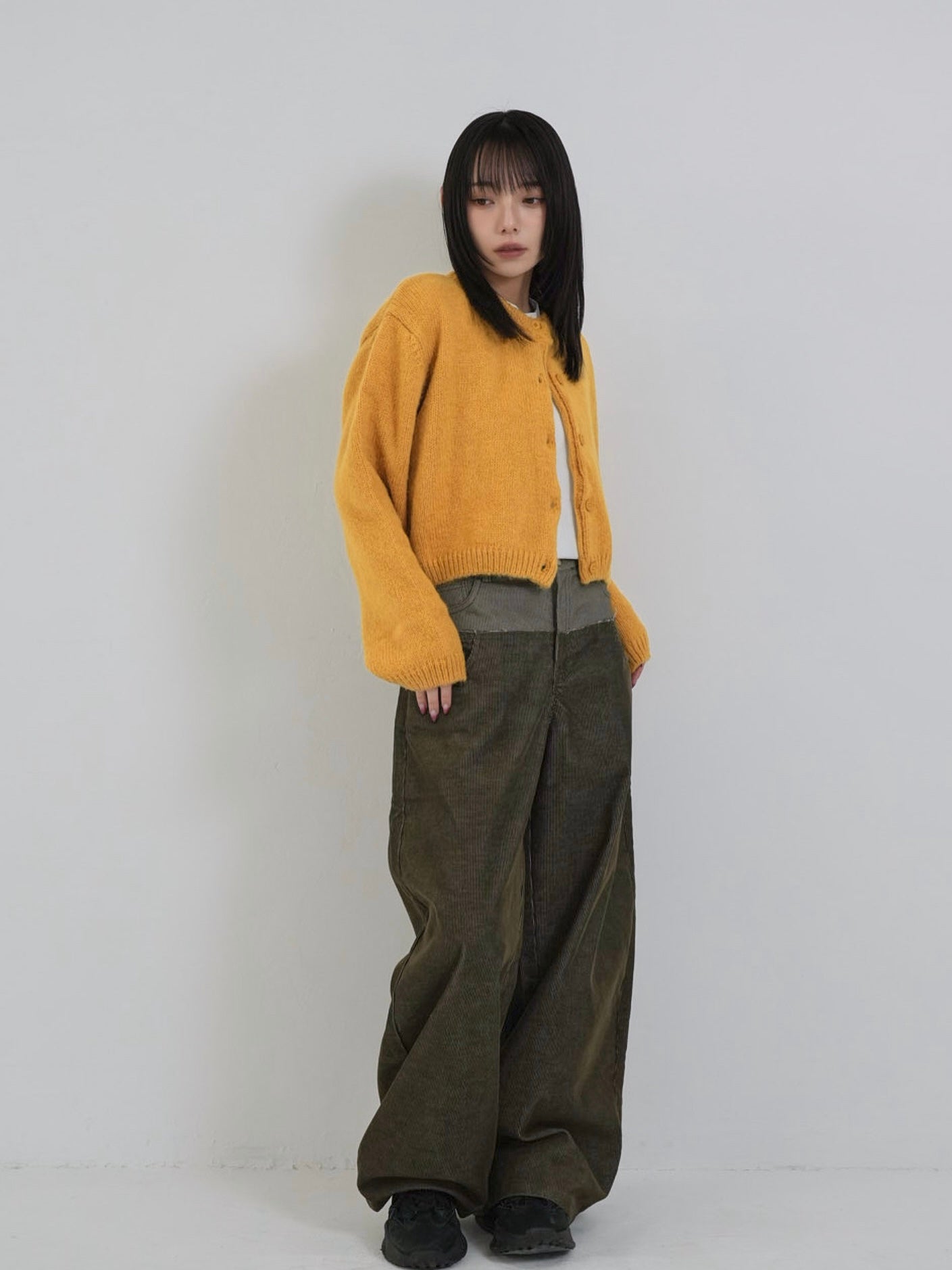 waist block corduroy pants