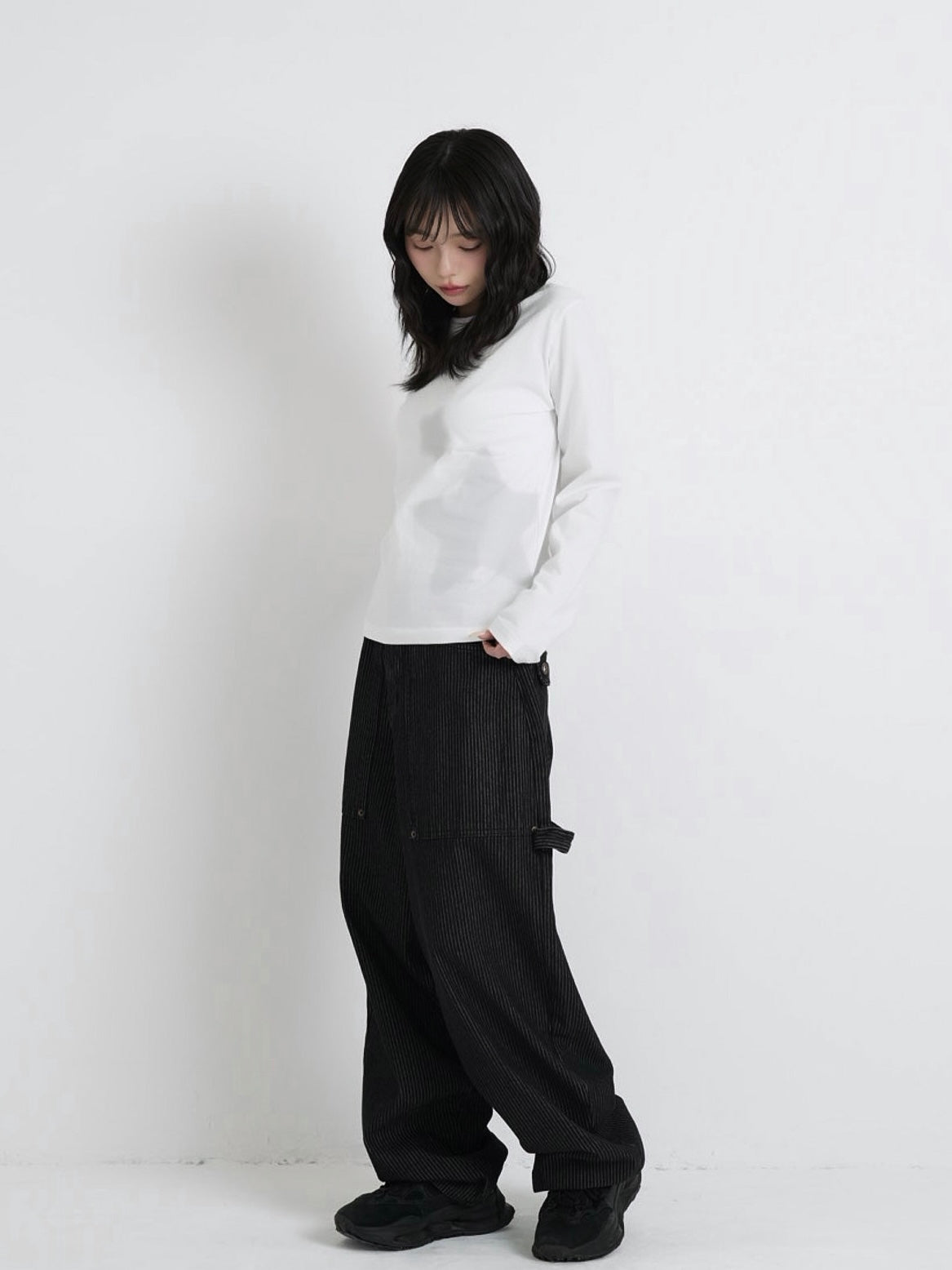 star print basic long tops