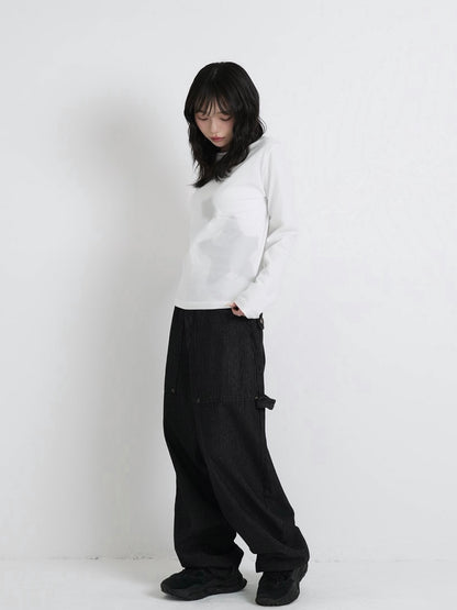 star print basic long tops