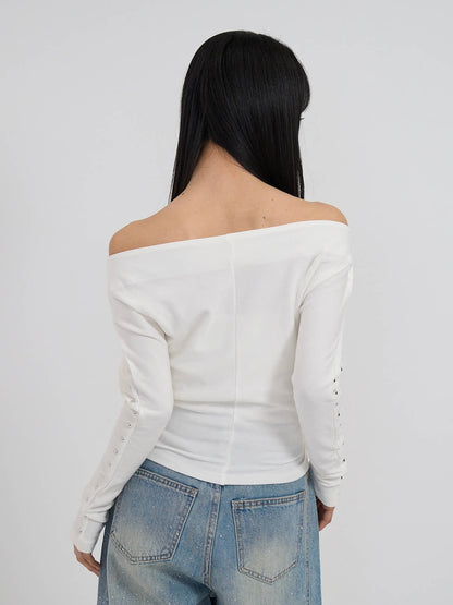 studs off shoulder tops