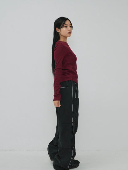 side zip eyelet pants