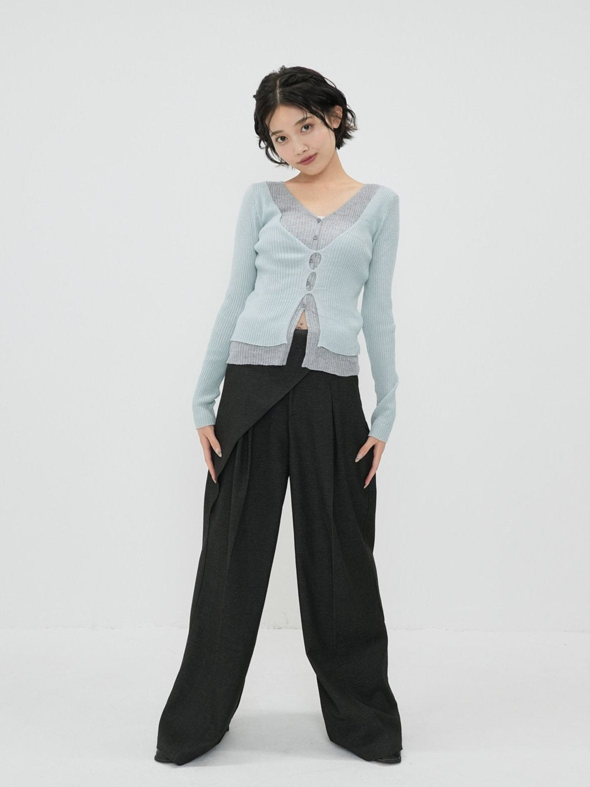 high waist wrap pants