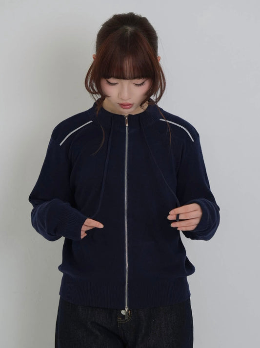 w zip line knit tops