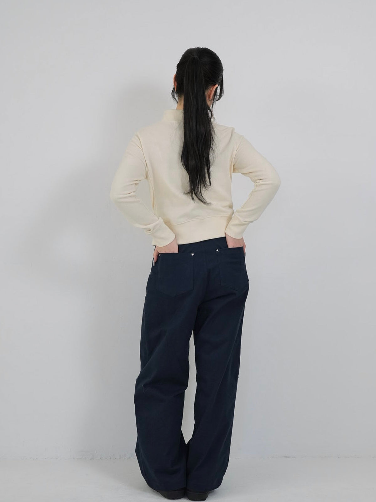 eyelet wave zip tops