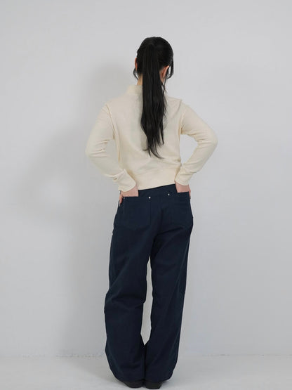 eyelet wave zip tops